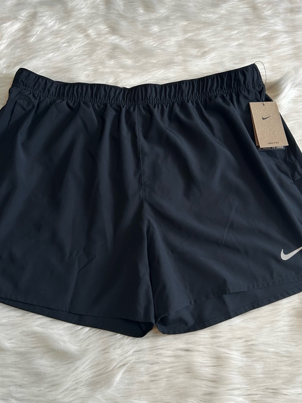 Nike Black Athletic Running Shorts with Reflective Swoosh